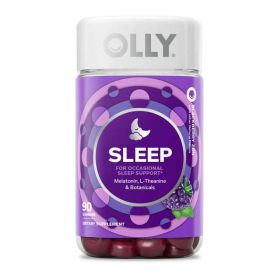 OLLY Sleep Gummy Supplement, 3mg Melatonin, L Theanine, Chamomile, Blackberry, 90 Count