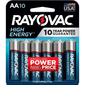 Rayovac High Energy AA Batteries (10 Pack), Double A Batteries