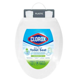 Clorox Antimicrobial Elongated Stay Fresh Scented Plastic Toilet Seat with Easy-off Hinges