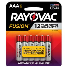 Rayovac Fusion AAA Batteries (6 Pack), Triple A Alkaline Batteries