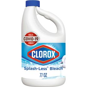 Clorox Splash-Less Liquid Bleach, Regular 77 Ounce Bottle