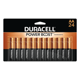 Duracell Coppertop AA Battery with POWER BOOST™, 24 Pack Long-Lasting Batteries