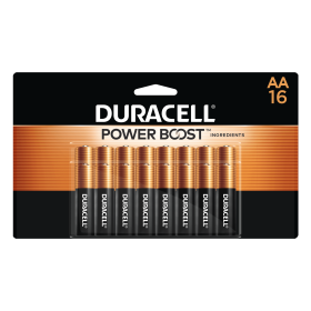 Duracell Coppertop AA Battery with POWER BOOST™, 16 Pack Long-Lasting Batteries