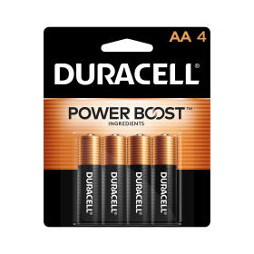 Duracell Coppertop AA Battery with POWER BOOST™, 4 Pack Long-Lasting Batteries