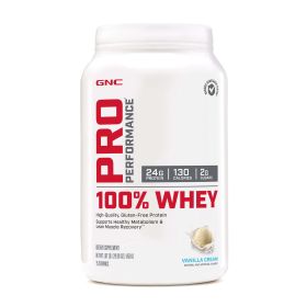 GNC Pro Performance 100% Whey Protein Powder - Vanilla Cream, 25 Servings, Supports Healthy Metabolism and Lean Muscle Recovery