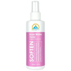 Rose Water Toner for Face & Hair - Moroccan Rose Petal Water Hydrates and Freshens Dry Skin - 4 fl.oz./120 ml