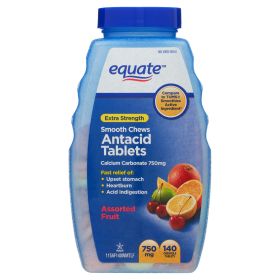 Equate Extra Strength Smooth Chews Antacid Tablets;  Assorted Fruit;  140 Count