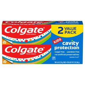 Colgate Kids Toothpaste with Fluoride;  Mild Bubble Fruit Flavor;  2 Pack;  4.6 oz