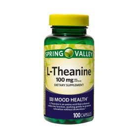 Spring Valley L-Theanine Capsules Dietary Supplement;  100 mg;  100 Count