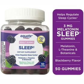 Equate Sleep Gummy Supplement with Melatonin and L-Theanine;  50 Count