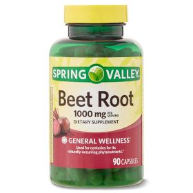 Spring Valley Beet Root Dietary Supplement;  1000 mg;  90 Count