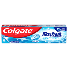 Colgate Max Fresh Whitening Toothpaste with Mini Breath Strips;  Cool Mint;  6.3 oz Tube