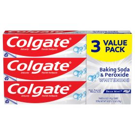 Colgate Baking Soda and Peroxide Whitening Toothpaste;  Brisk Mint;  3 Pack