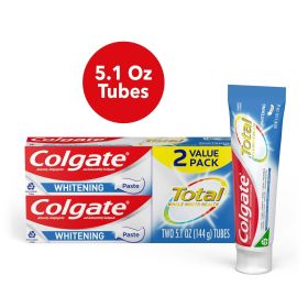 Colgate Total Teeth Whitening Toothpaste;  Mint;  2 Pack;  5.1 oz Tubes
