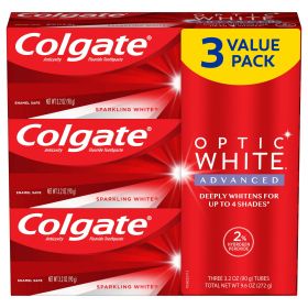 Colgate Optic White Advanced Teeth Whitening Toothpaste;  3.2 oz;  3 Pack