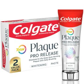 Colgate Total Plaque Pro Release Whitening Toothpaste;  2 Pack;  3 oz Tubes