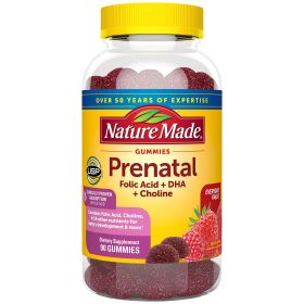Nature Made Prenatal Gummies with DHA and Folic Acid;  Prenatal Health;  90 Count