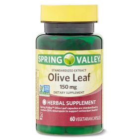 Spring Valley Standardized Extract Olive Leaf Dietary Supplement;  150 mg;  60 Count