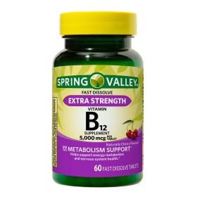 Spring Valley Extra Strength Vitamin B12 Fast Dissolve Tablets;  5000 mcg;  60 Count