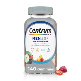 Centrum Multigummies Mens 50 Plus Gummy Vitamins, Multivitamin Supplement, Assorted Fruit Flavor, 140 Count