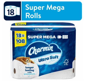 Charmin Ultra Soft Toilet Paper, 18 Super Mega Roll
