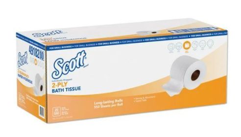 Scott Essential Standard Roll Bathroom Tissue, 2-Ply, White, 550 Sheets/Roll, 20 Rolls/Carton - KCC49182