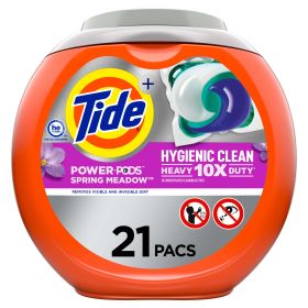 Tide Hygienic Clean Power Pods Laundry Detergent Pacs;  Spring Meadow 21 Ct