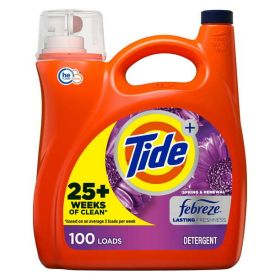Tide Plus Febreze Spring & Renewal Liquid Laundry Detergent;  154 fl oz 100 Loads