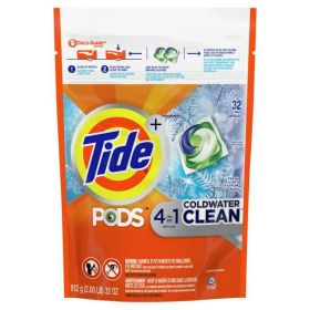 Tide Pods Coldwater Clean Laundry Detergent Pacs;  32 Ct