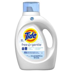Tide Free & Gentle Liquid Laundry Detergent;  HE Compatible 64 loads 92 fl oz