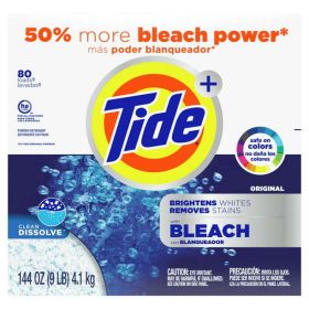 Tide Plus Bleach 80 Loads Powder Laundry Detergent;  144 oz