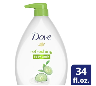 Dove Refreshing Liquid Body Wash with Pump Cucumber & Green Tea Cleanser;  34 oz