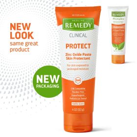 Medline Remedy Clinical Zinc Oxide Paste Skin Protectant (4 oz Tube), Vanilla Scent, Diaper Rash Cream, Incontinence Care