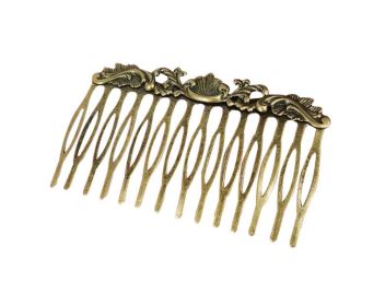 2 Pieces Retro Cirrus Decorative Hand Made Mini Combs Hair Accessory, 2.9x1.7"