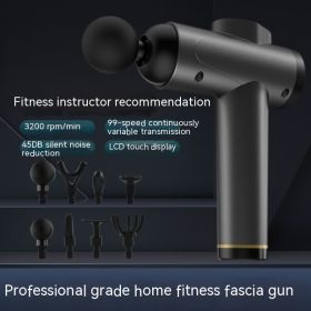 Massage Gun Instrument Muscle Relaxation Massage (Option: Dark Gray-6 Gear Button Style 4 Heads)