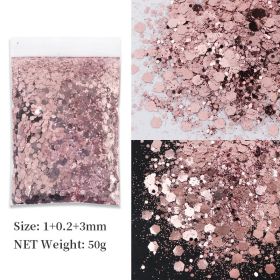 Korean Big Sequins Nail Shimmering Powder (Option: Rose Gold No 9)