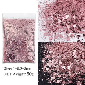 Korean Big Sequins Nail Shimmering Powder (Option: Dark Pink No 16)