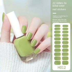Simple Ins Style Pure Color Nail Sticker (Option: H012-Nail Sticker Card Polish Bar)