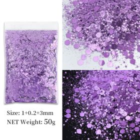 Korean Big Sequins Nail Shimmering Powder (Option: Light Purple No 19)