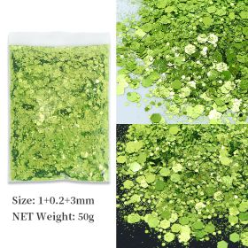 Korean Big Sequins Nail Shimmering Powder (Option: Green Green No 23)
