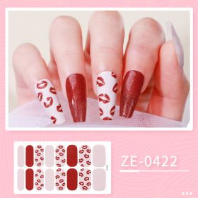New Ladies Waterproof Manicure Stickers (Option: ZE 0422-Nail Stickers And Nail File)