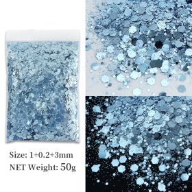 Korean Big Sequins Nail Shimmering Powder (Option: Light Blue No 17)