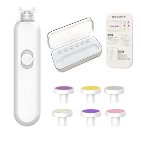 Baby Nail Piercing Device Electric Baby Children Newborn Nail Clippers (Option: Battery White)