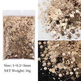 Korean Big Sequins Nail Shimmering Powder (Option: Sandy Gold No 5)