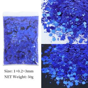 Korean Big Sequins Nail Shimmering Powder (Option: Deep Sky Blue No 27)