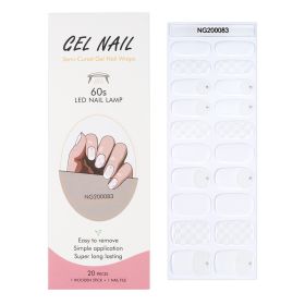 Gel 20 Finger Phototherapy Light UV Polish Half Baked Nail Stickers (Option: NG200083)