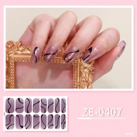 New Ladies Waterproof Manicure Stickers (Option: ZE 0407-Nail Stickers And Nail File)