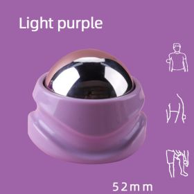 Handheld Stainless Steel Ice Applied Cold And Hot Ball Massager (Option: 52mm ball light purple base)
