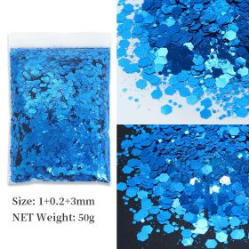 Korean Big Sequins Nail Shimmering Powder (Option: Peacock Blue No 24)