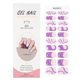 Gel 20 Finger Phototherapy Light UV Polish Half Baked Nail Stickers (Option: NG200078)